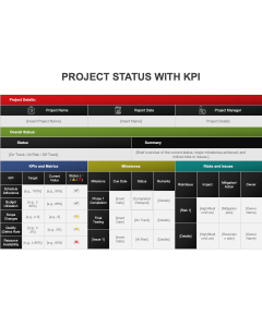 Project Status with KPI PPT Thumbnail