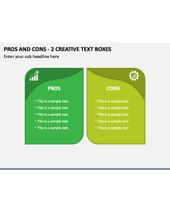 Pros and Cons - 2 Creative Text Boxes PPT Slide 1