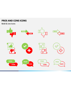 Pros and Cons Icons PPT Slide 1