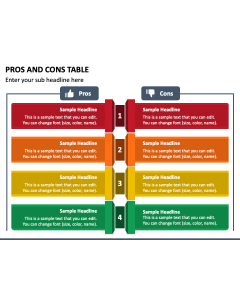 Pros and Cons Table PPT Slide 1