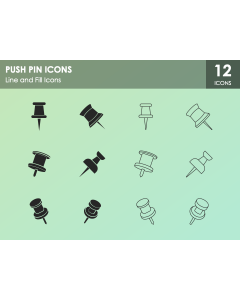 Push Pin Icons PPT Slide 1