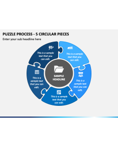 Puzzle Process - 5 Circular Pieces PPT Slide 1
