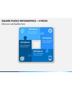Square Puzzle Infographics – 4 Pieces PPT Slide 1