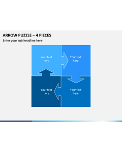 Arrow Puzzle – 4 Pieces PPT Slide 1