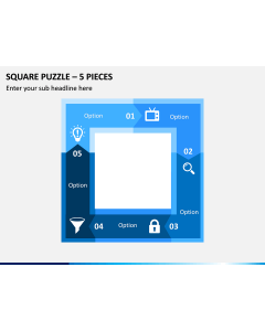 Square Puzzle – 5 Pieces PPT Slide 1