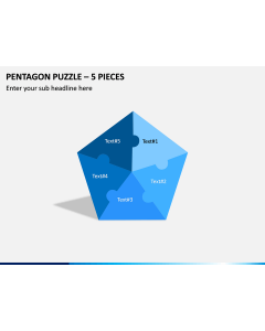 Pentagon Puzzle – 5 Pieces PPT Slide 1