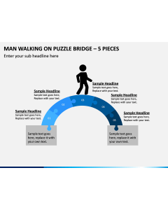Man Walking On Puzzle Bridge – 5 Pieces PPT Slide 1