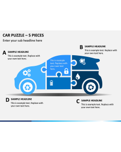 Car Puzzle – 5 Pieces PPT Slide 1