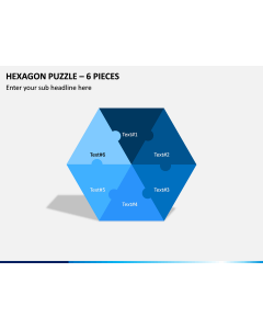 Hexagon Puzzle – 6 Pieces PPT Slide 1