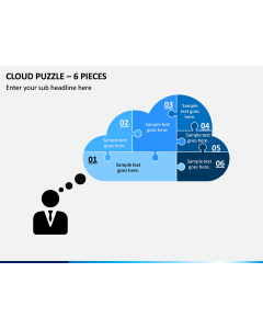 Cloud Puzzle – 6 Pieces PPT Slide 1