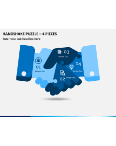 Handshake Puzzle – 4 Pieces PPT Slide 1