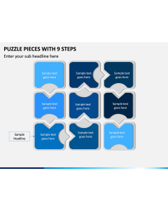 Puzzle Pieces with 9 Steps PPT slide 1