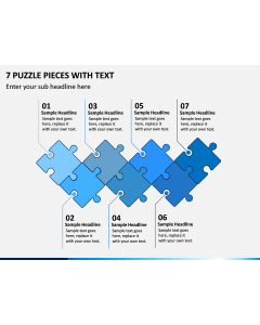 7 Puzzle Pieces with Text PPT slide 1