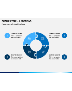 Puzzle Cycle – 4 Sections PPT Slide 1