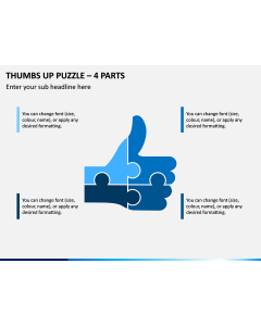 Thumbs Up Puzzle – 4 Parts PPT Slide 1