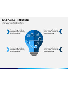 Bulb Puzzle – 4 Sections PPT Slide 1