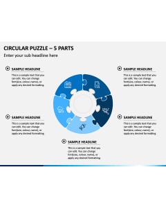 Circular Puzzle – 5 Parts PPT Slide 1