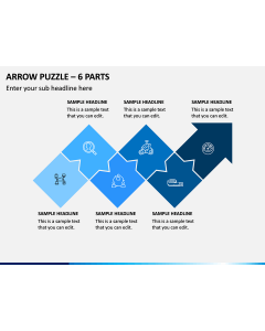 Arrow Puzzle – 6 Parts PPT Slide 1