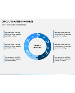 Circular Puzzle – 6 Parts PPT Slide 1