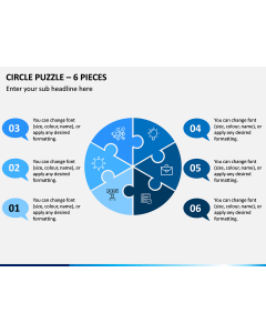 Circular Puzzle – 6 Pieces PPT Slide 1