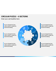 Circle Puzzle – 6 Sections PPT Slide 1