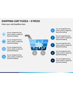 Shopping Cart Puzzle – 9 Pieces PPT Slide 1