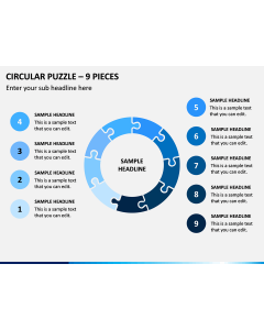 Circular Puzzle – 9 Pieces PPT Slide 1