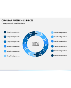 Circular Puzzle – 12 Pieces PPT Slide 1