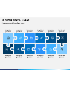 12 Puzzle Pieces - Linear PPT Slide 1