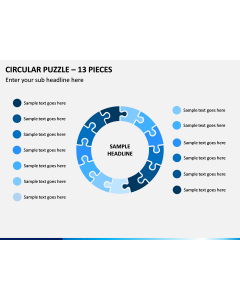 Circular Puzzle – 13 Pieces PPT Slide 1