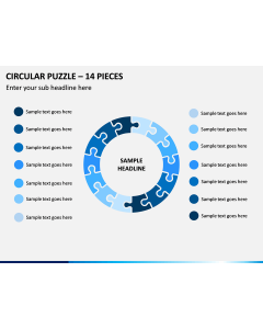 Circular Puzzle – 14 Pieces PPT Slide 1
