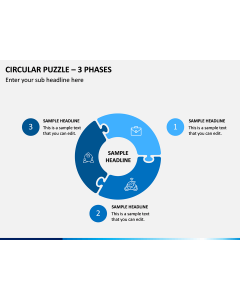Circular Puzzle – 3 Phases PPT Slide 1