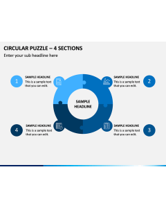 Circular Puzzle – 4 Sections PPT Slide 1