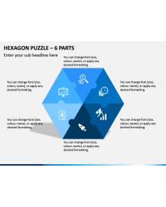 Hexagon Puzzle - 6 Pieces PPT Slide 1