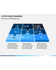 9 Step Puzzle Diagram PPT Slide 1