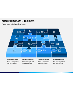 Puzzle Diagram - 16 Pieces PPT Slide 1