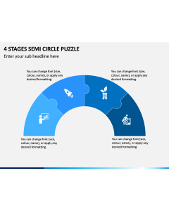 4 Stages Semi Circle Puzzle PPT Slide 1