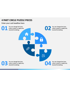 4 Part Circle Puzzle Pieces PPT Slide 1