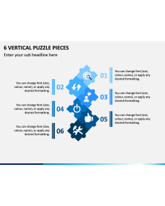 6 Vertical Puzzle Pieces PPT Slide 1