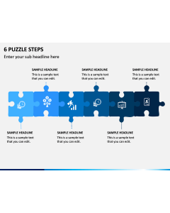6 Puzzle Steps PPT Slide 1