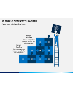 10 Puzzle Pieces With Ladder PPT Slide 1
