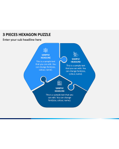 3 Pieces Hexagon Puzzle PPT Slide 1