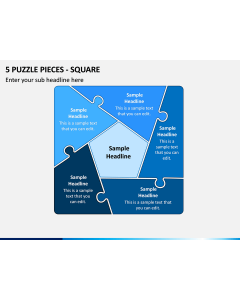5 Puzzle Pieces - Square PPT Slide 1