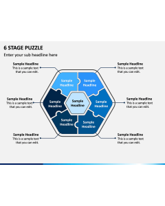 6 Stage Puzzle PPT Slide 1