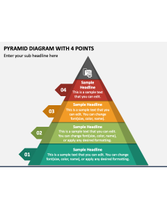 Pyramid Diagram with 4 Points PPT Slide 1