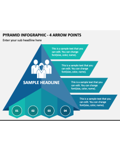 Pyramid Infographic - 4 Arrow Points PPT Slide 1