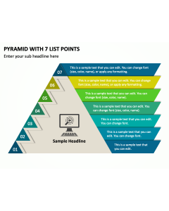 Pyramid with 7 List Points PPT Slide 1