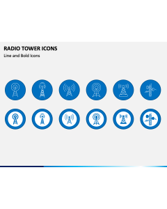 Radio Tower Icons PPT Slide 1