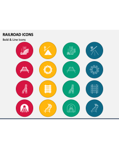 Railroad Icons PPT Slide 1