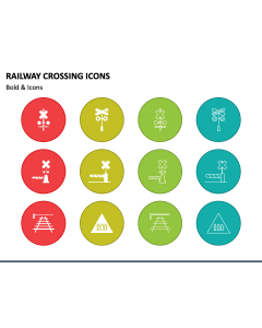 Railway Crossing Icons PPT Slide 1
